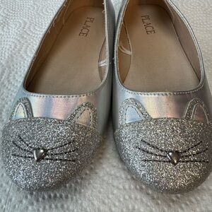 PLACE Kids Silver Glitter Cat Shoes